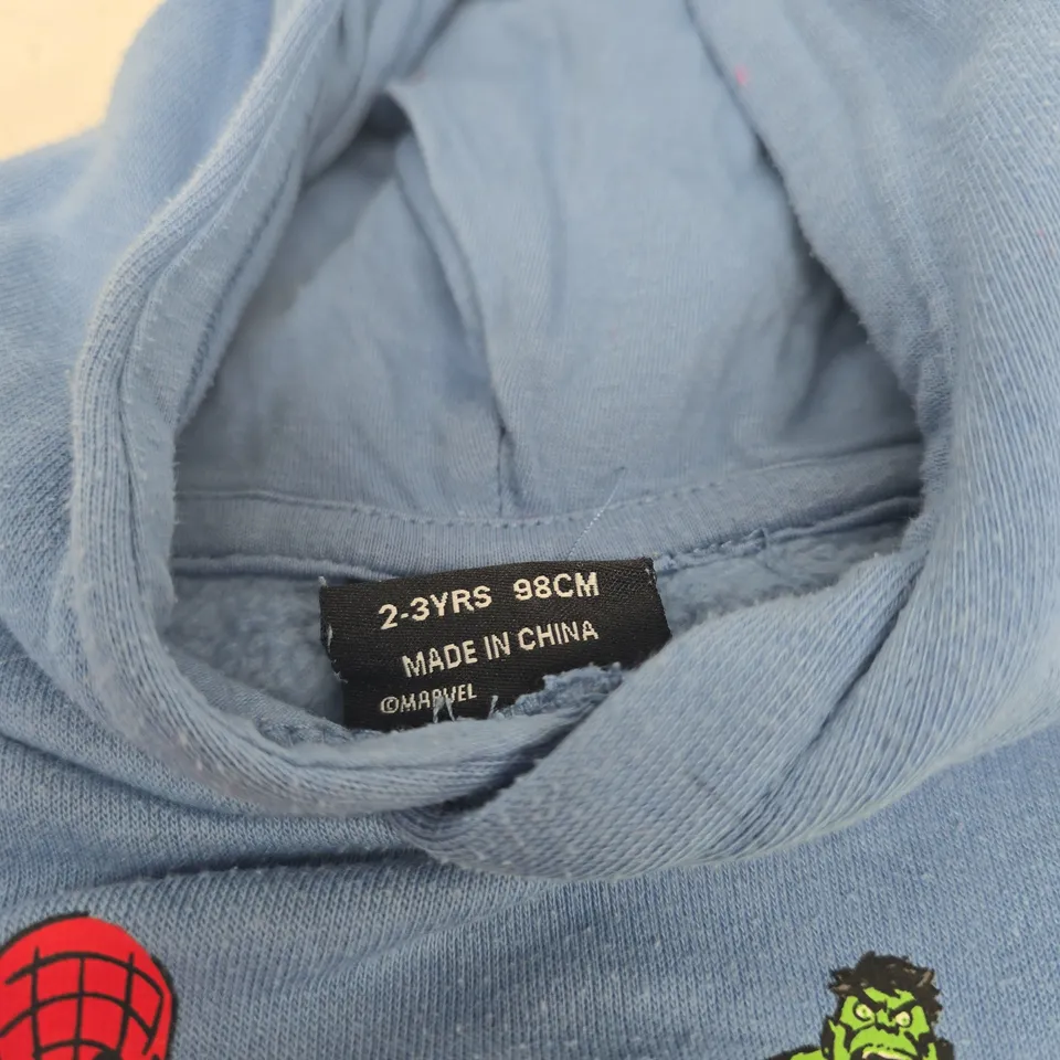 MARVEL HEROES BLUE HOODIE AGE 2-3