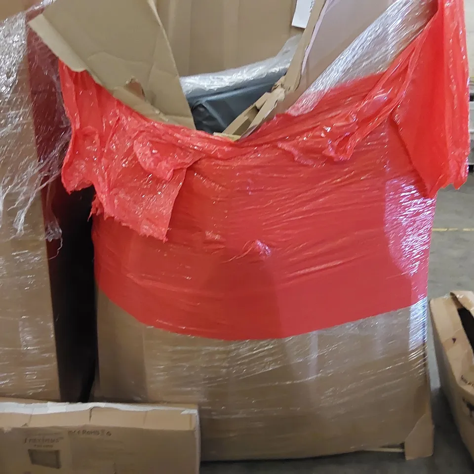 PALLET OF ASSORTED ITEMS INCLUDING:  CHILDREN'S BIKE, FOOD PROCESSOR, HEATER, POOL CUE, BASKET
