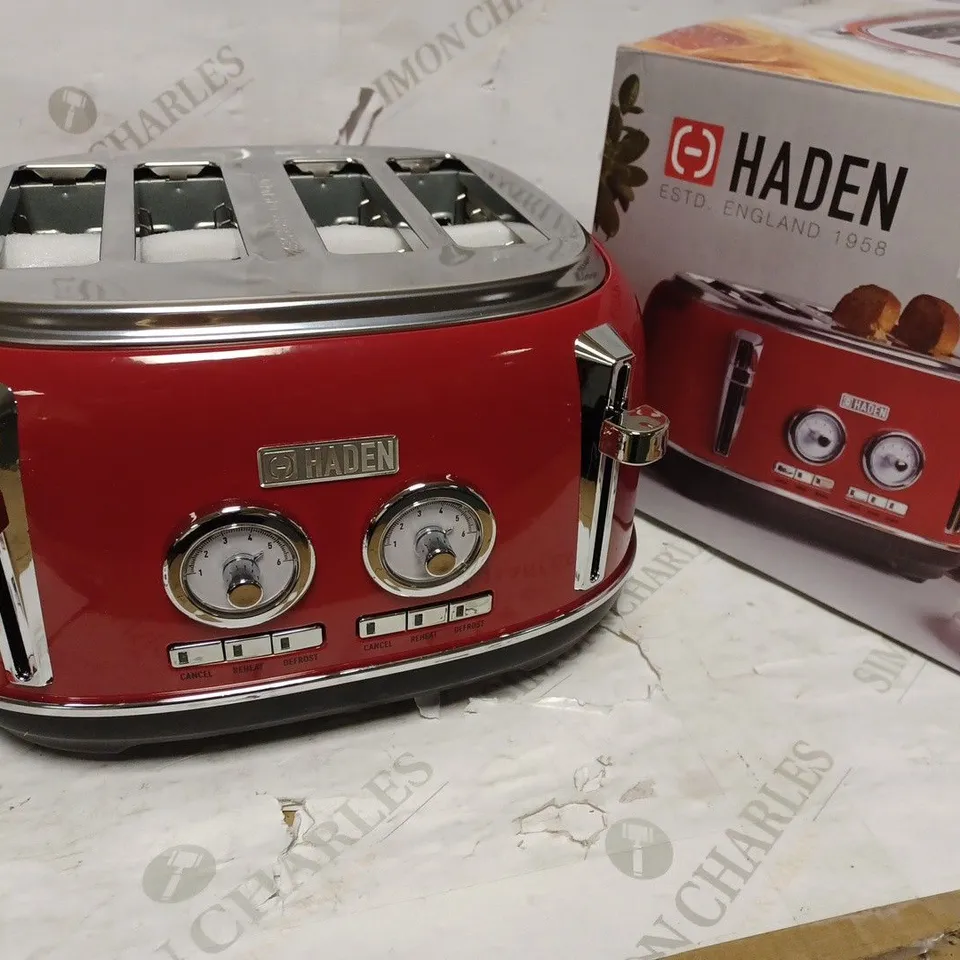 HADEN JERSEY RED TOASTER 4 SLICE – ELECTRIC STAINLESS STEEL TOASTER