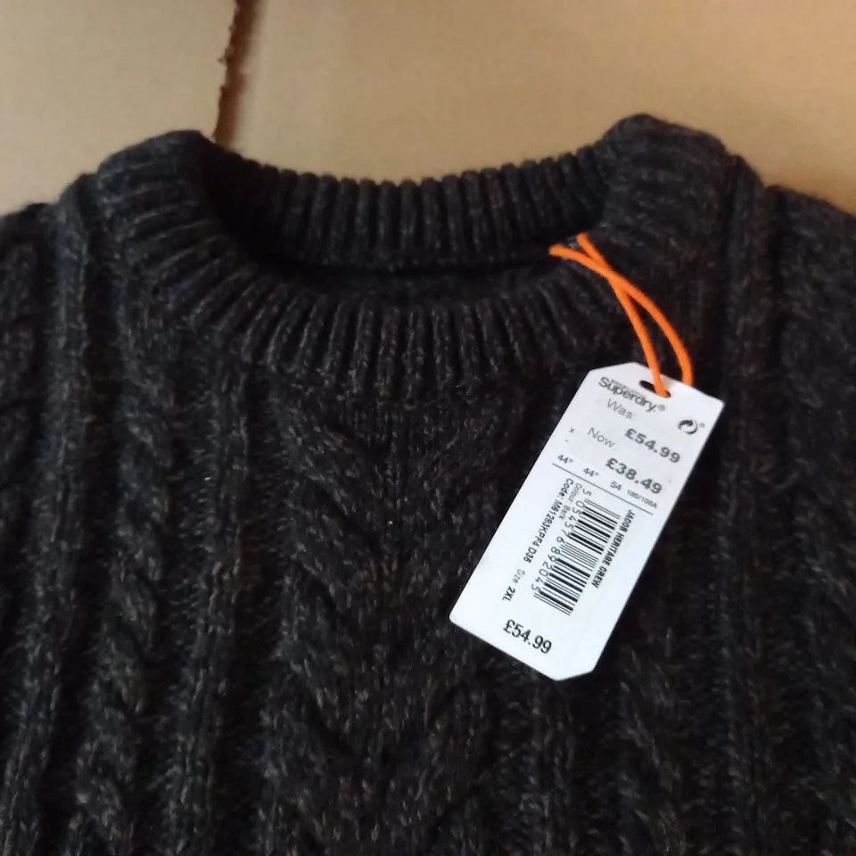 SUPERDRY JACOB HERITAGE CREW IN BARK - 2XL