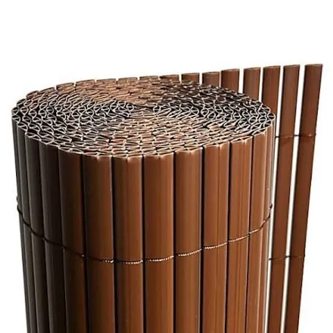 OYPLA 1M X 4M BROWN PVC OUTDOOR GARDEN FENCING PRIVACY SCREEN ROLL