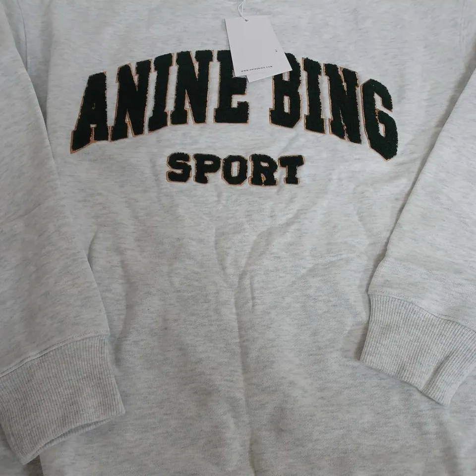 ANINE BING SPORTS LIGHT GREY SWEATSHIRT - LARGE
