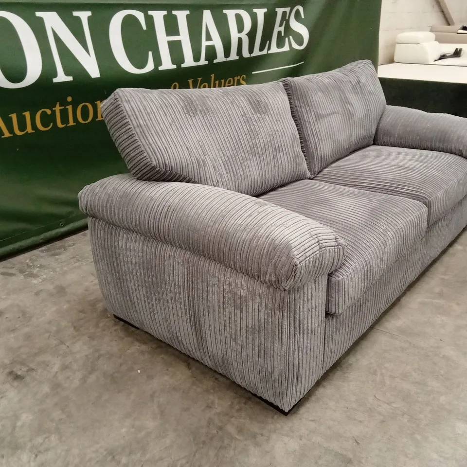 AMALFI STANDARD BACK FABRIC 3 SEATER SOFA - CHARCOAL RRP £579