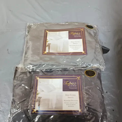 8 X TOPAZ LUXE HOME COLLECTION DEEP FITTED SHEETS - DOUBLE