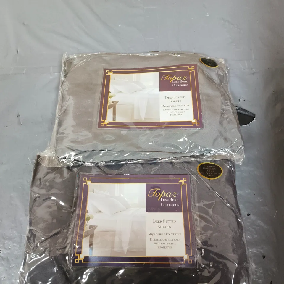 8 X TOPAZ LUXE HOME COLLECTION DEEP FITTED SHEETS - DOUBLE