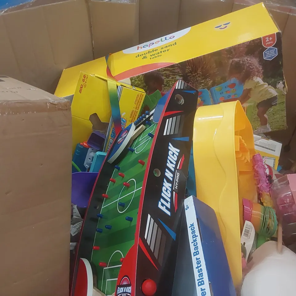 PALLET CONTAINING A VERY LARGE QUANTITY OF ASSORTED CONSUMER PRODUCTS INCLUDING: CHILDREN'S TOYS, LARGE WICKER BASKET, WALKING STICK, CRUTCHES ECT
