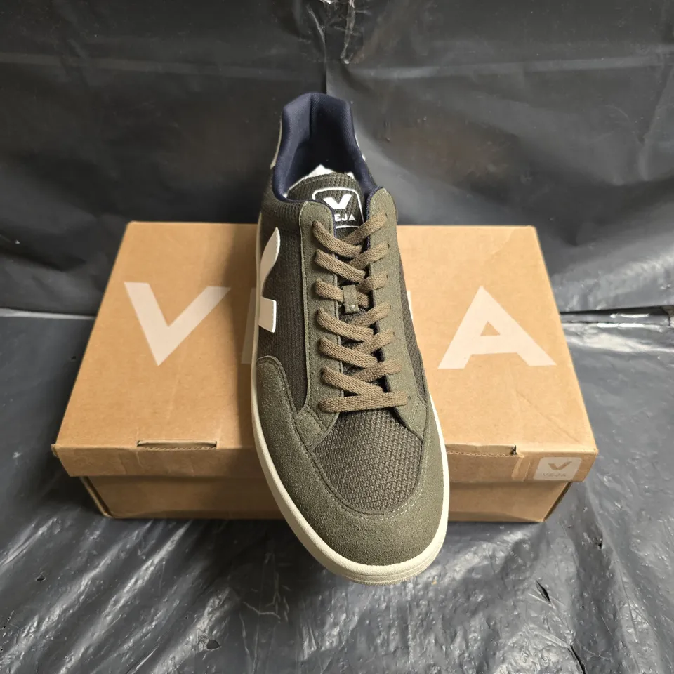 Veja V-12 B-Mesh Olive White Trainers, UK 12