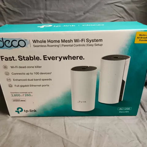 TP-LINK DECO WHOLE HOME MESH WI-FI SYSTEM AC1200 DECO M4 2-PACK – BOXED