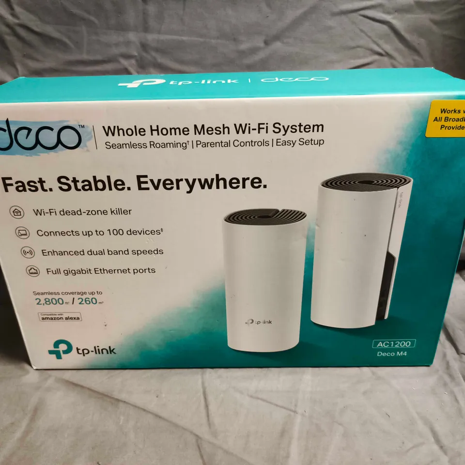 TP-LINK DECO WHOLE HOME MESH WI-FI SYSTEM AC1200 DECO M4 2-PACK – BOXED