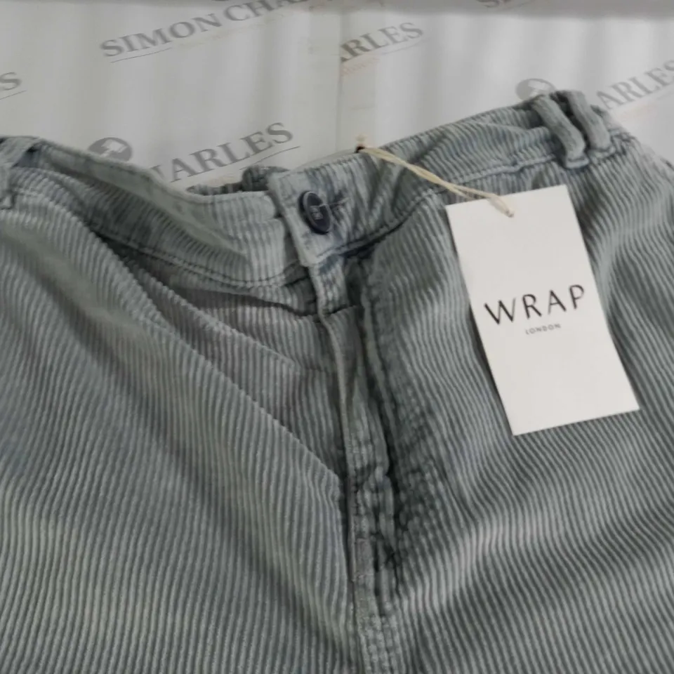 WRAP SILVER CORDED TROUSERS - UK 12
