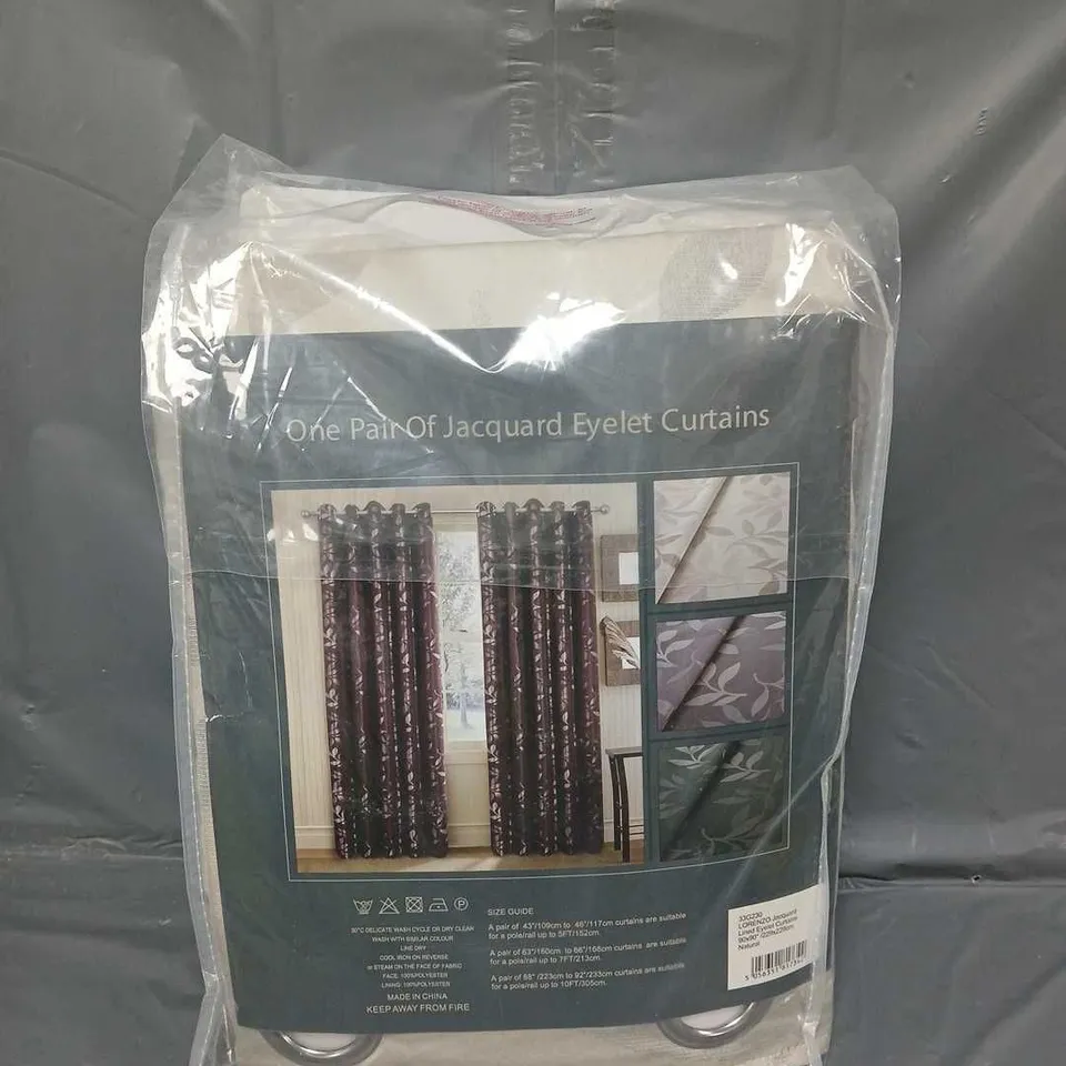 HOME JACQUARD EYELET CURTAINS - 90" X 90"