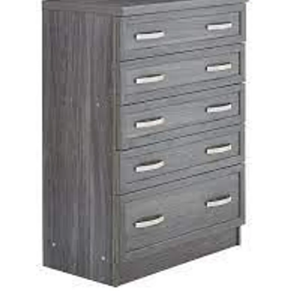 BOXED CAMBERLEY 5 GRADUATED DRAWER CHEST DARK OAK (1 BOX)