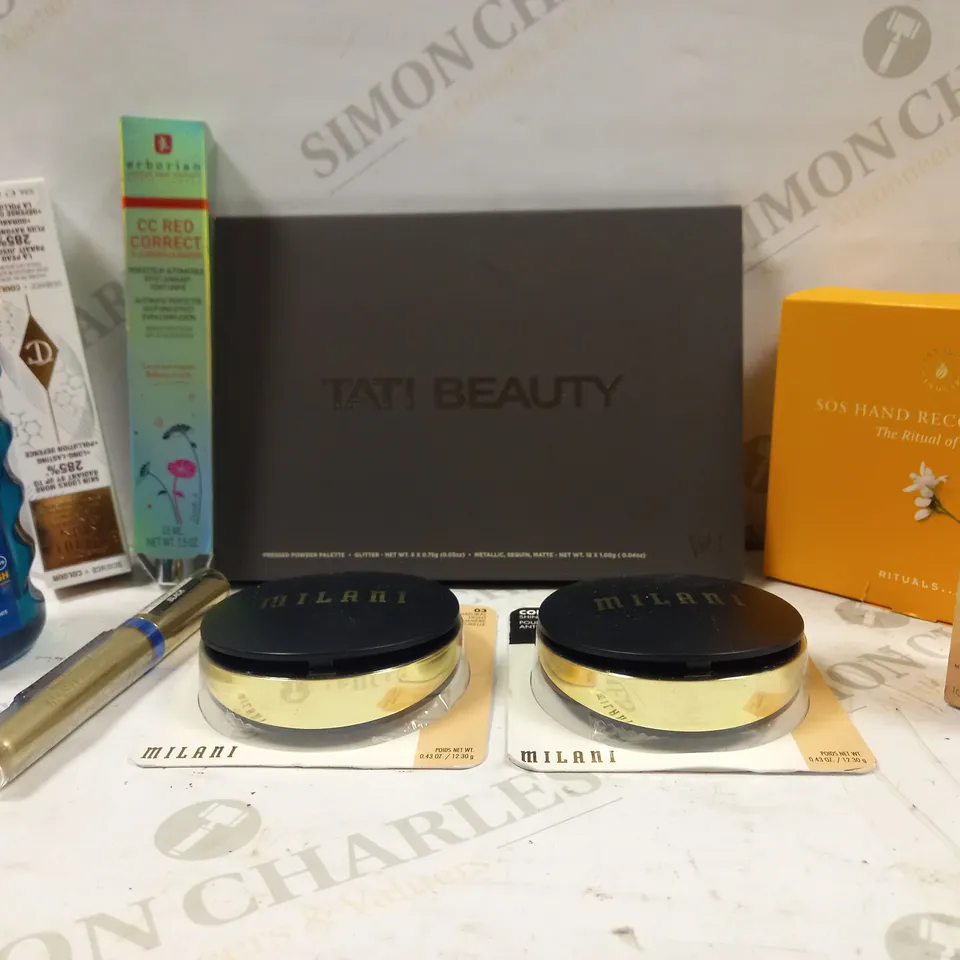 LOT TO CONTAIN APPROXIMATELY 25 WOMEN'S SKINCARE AND BEAUTY PRODUCTS, INCLUDES MAKEUP PALLET, HIGHLIGHTER & RED CORRECT