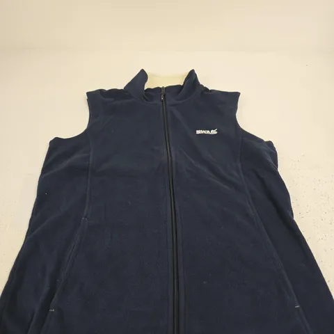 REGATTA GREAT OUTDOORS NAVY FLEECE GILET VEST – UK 10 (EU 38) – SLEEVELESS, ZIP FRONT