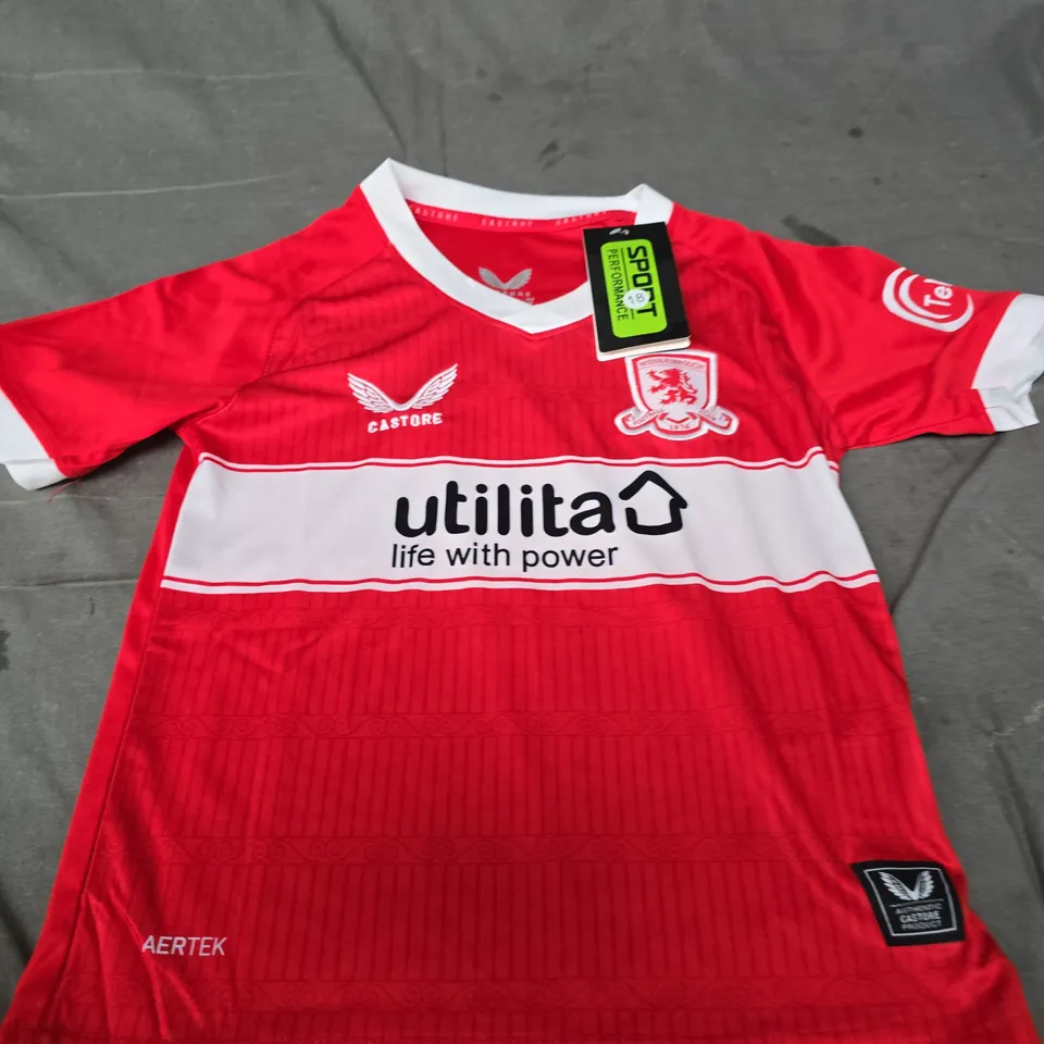 UK 18 CASTORE MIDDLESBROUGH FOOTBALL SHIRT