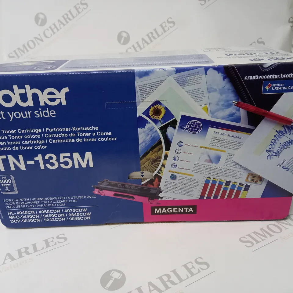 LOT OF 4 BROTHER TN-135M COLOUR TONER CARTRIDGES - MAGENTA