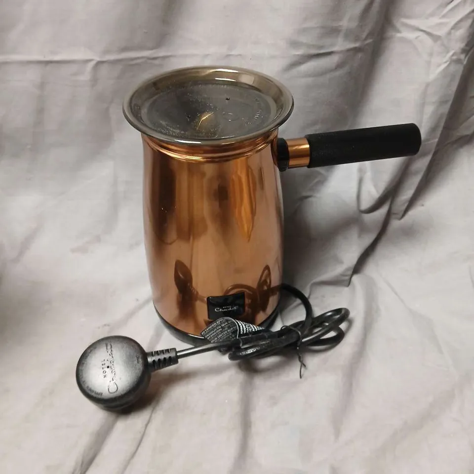 HOTEL CHOCOLAT VELVETISER COPPER FINISH ELECTRIC DRINKING CHOCOLATE MAKER – BOXED