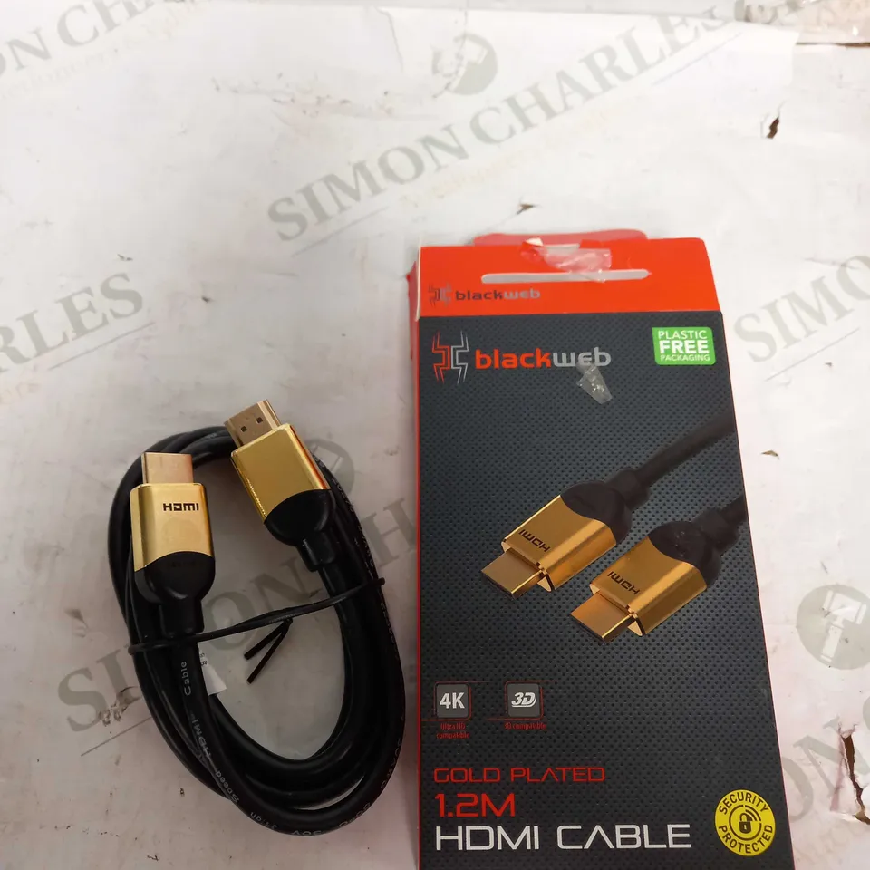 BLACK WEB GOLD PLATED 1.2M HDMI CABLE