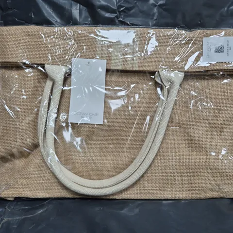 BOX OF APPROXIMATELY 20 OCEAN HOME TEXTILE BAGS IN BEIGE
