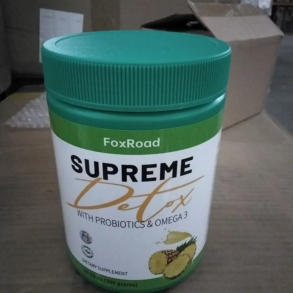 BOXED AND BAGGED FOXROAD SUPREME DETOX WITH PROBIOTICS & OMEGA 3 - APPROX 25 ER BOX - EXPIRY 09/02/2026