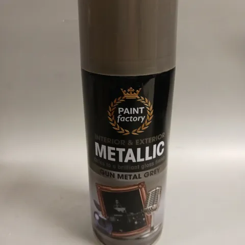 12 X PAINT FACTORY INTERIOR & EXTERIOR METALLIC SPRAY PAINT - GUN METAL GREY - COLLECTION ONLY 