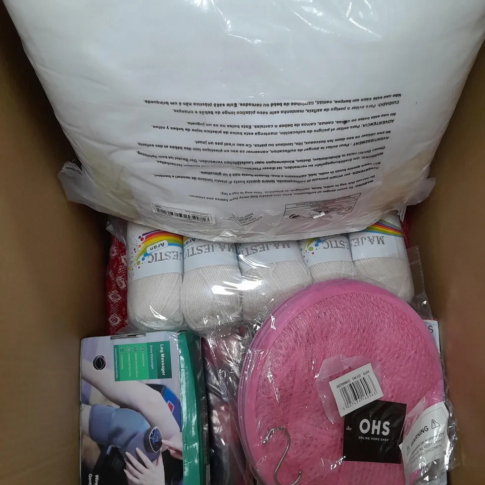 BOX OF APPROX 10 ASSORTED ITEMS TO INCLUDE - YARN PACK, LEG MASSAGER, BOWL 5PCS ETC
