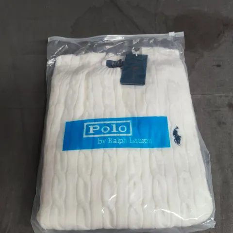 POLO RALPH LAUREN WHITE KNITTED SWEATER SIZE L