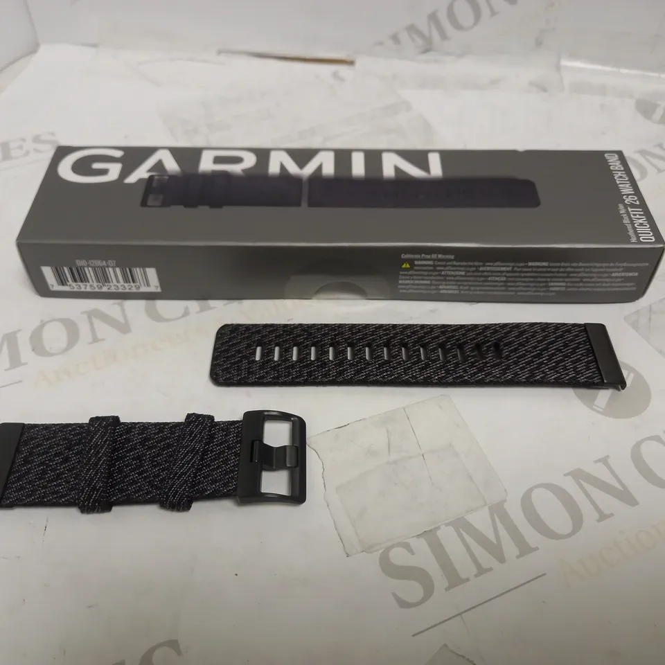 GARMIN HEATHERED BLACK NYLON QUICKFIT 26 WATCH BAND