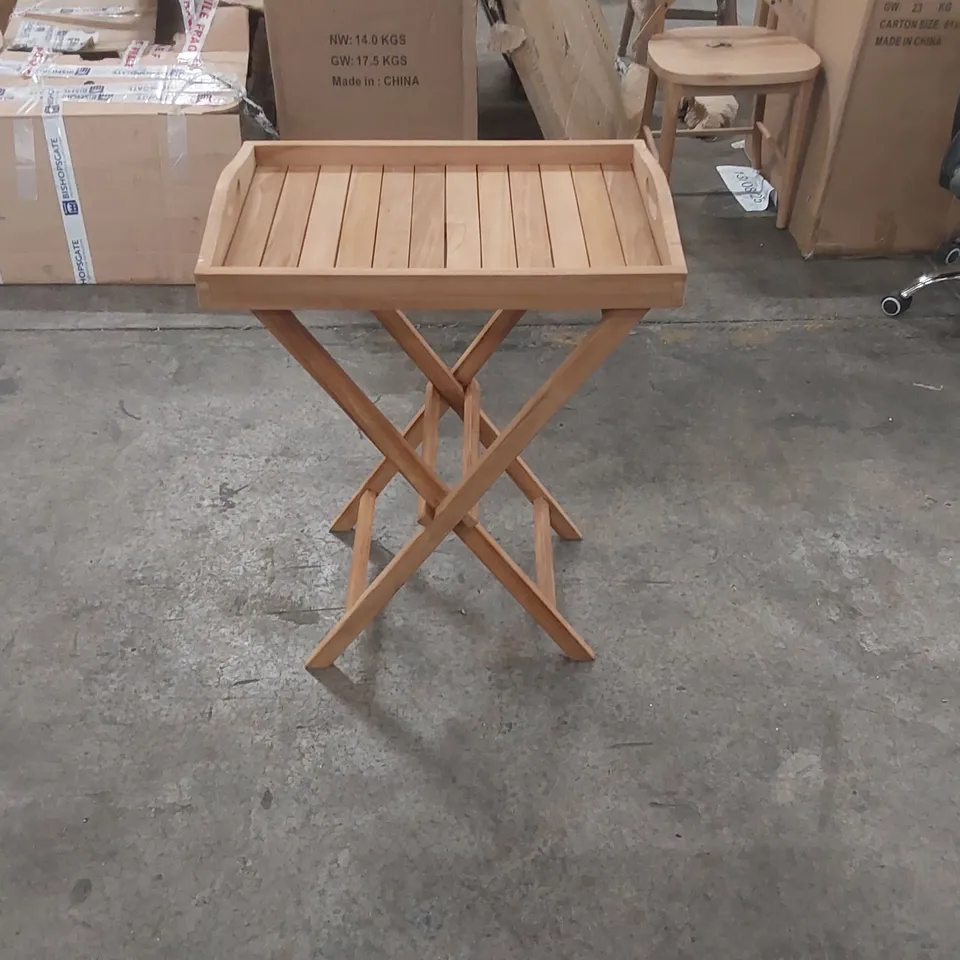 FOLDING WOODEN TRAY STAND