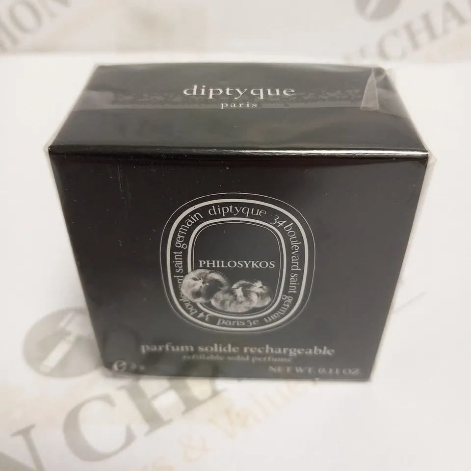 BOXED AND SEALED DIPTYQUE PARIS PHILOSYKOS REFILLABLE SOLID PERFUME 3G