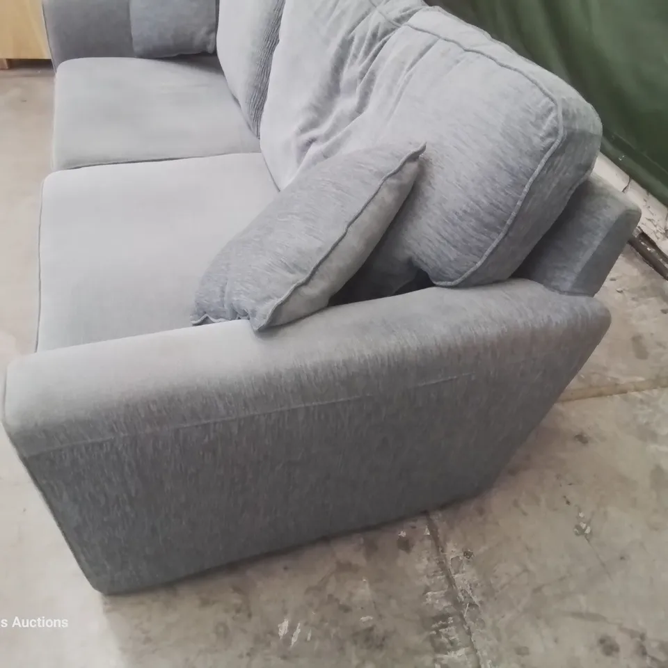 DESIGNER THREE SEATER SOFA GREY FABRIC