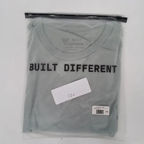 BAGGED BUILT DIFFERENT CREW T-SHIRT IN SAGE SIZE 2XL