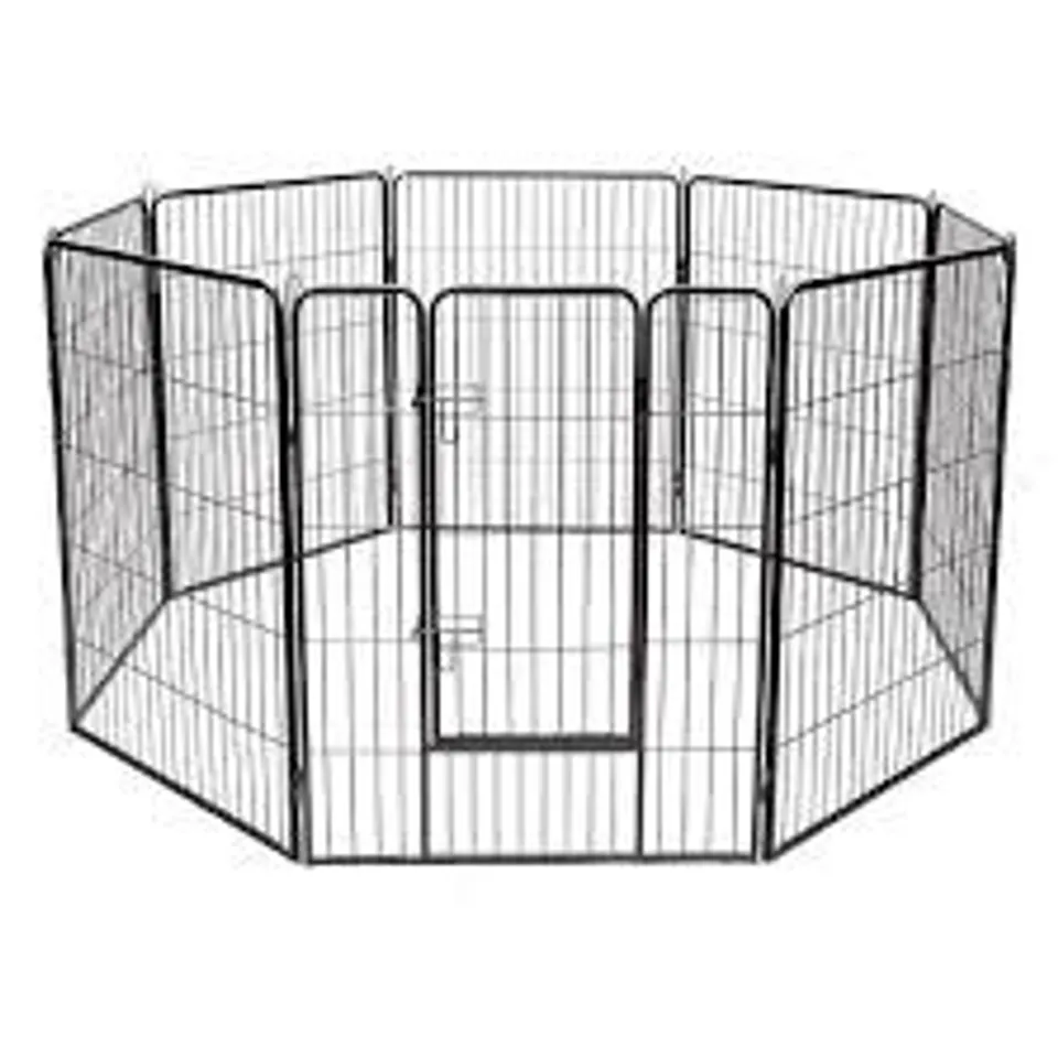 BOXED COSTWAY 8-METAL PANEL HEAVY DUTY PET PLAYPEN DOG FENCE WITH DOOR