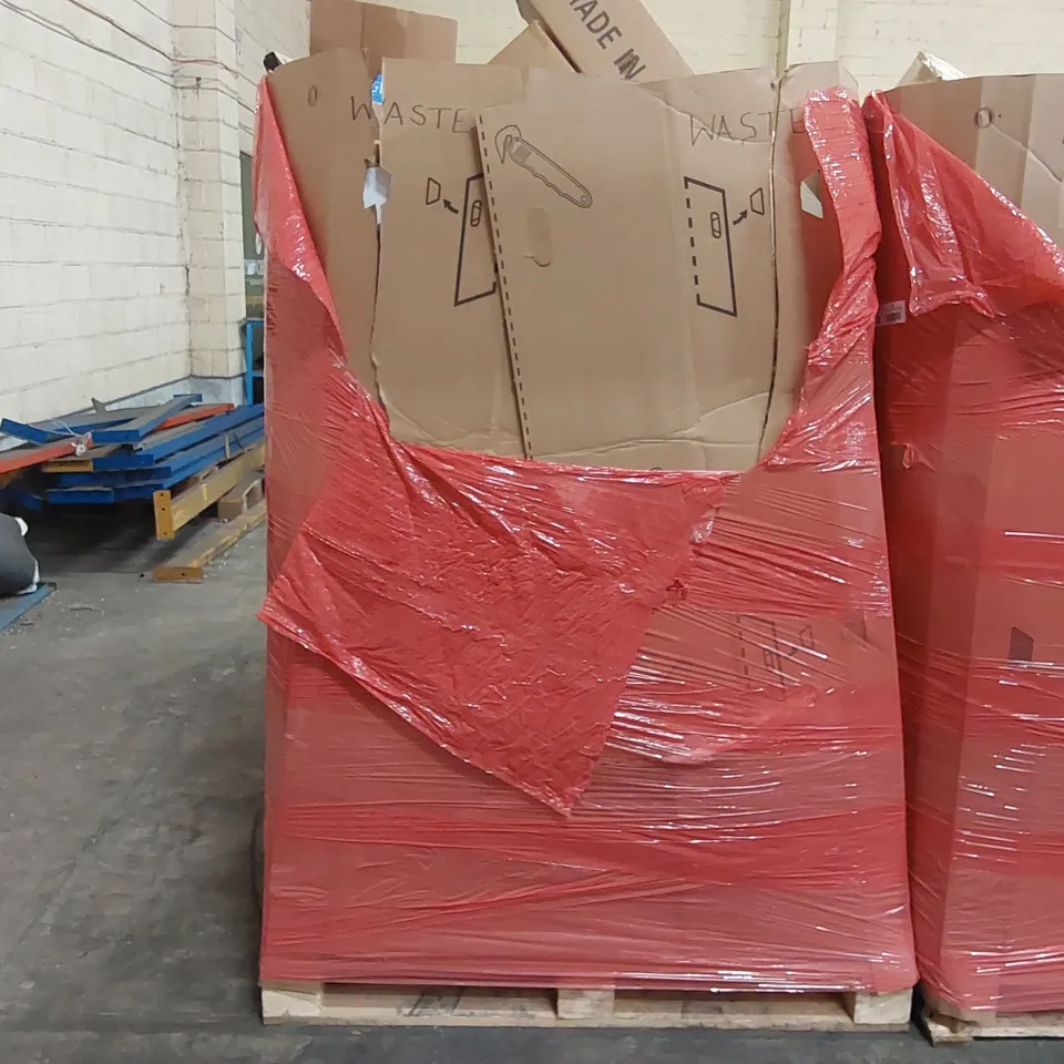 PALLET OF ASSORTED CONSUMER PRODUCTS TO INCLUDE: AIR FRYER, SMART TOWER FAN, PLAYPENS, ELECTRIC BLANKET, 60" LIFE-SIZED SKELETON ECT