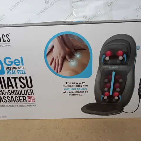 BOXED AS NEW HOMEDICS SHIATSU BACK & SHOULDER MASSAGER WITH HEAT