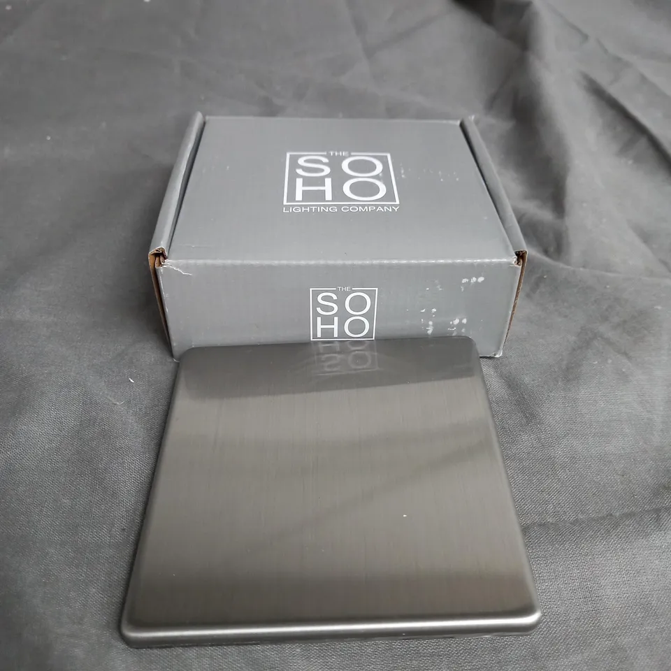 BOXED SOHO LIGHTING BRUSHED CHROME METAL 1 GANG BLANKING PLATE SCREWLESS