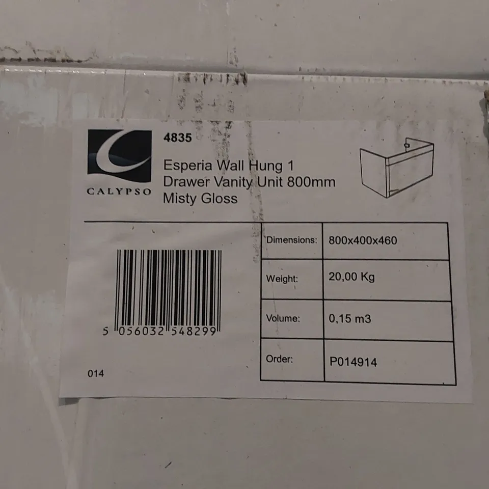 PALLET TO CONTAIN APPROX 4 X BOXED CALYPSO ESPERIA WALL HUNG VANITY UNITS