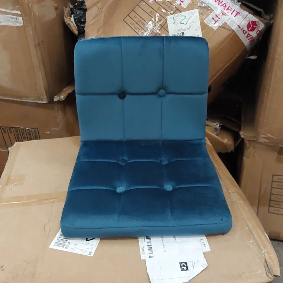 BOXED SET OF 2 CLIPOP BLUE VELVET BAR STOOLS (1 BOX)