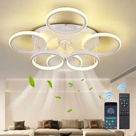 BOXED CASHON 83CM 7-BLADE DIMMABLE LED CEILING FAN WITH REMOTE CONTROL