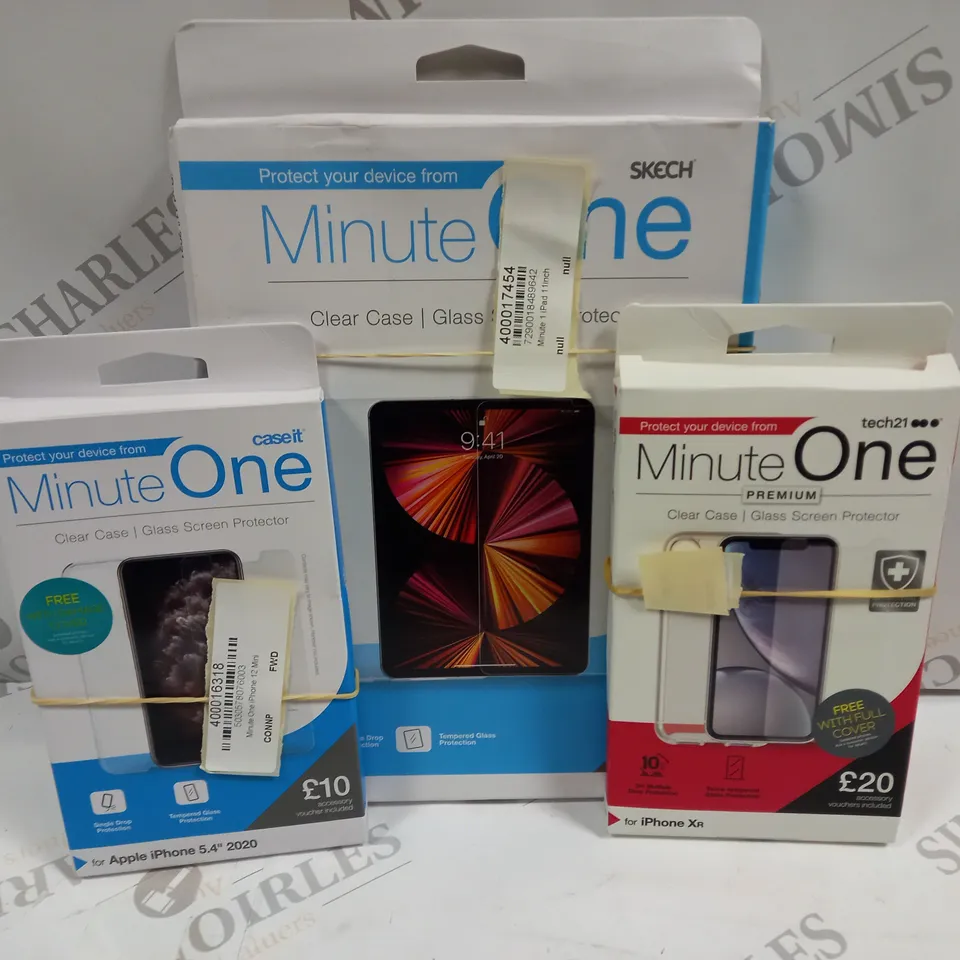 APPROXIMATELY 40 ASSORTED PHONE AND TABLET CASES TO INCLUDE SKECH MINUTE ONE CLEAR CASE IPAD 11" 2021, TECH21 MINUTE ONE CLEAR CASE FOR IPHONE XR, CASEIT CLEAR CASE FOR APPLE PIHONE 5.44" 2020, ETC