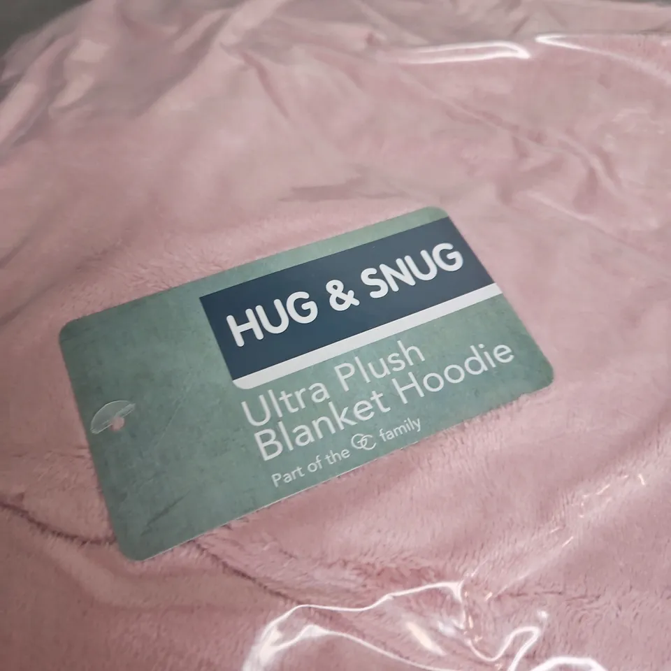 HUG & SNUG ULTRA PLUSH BLANKET HOODIE – PINK