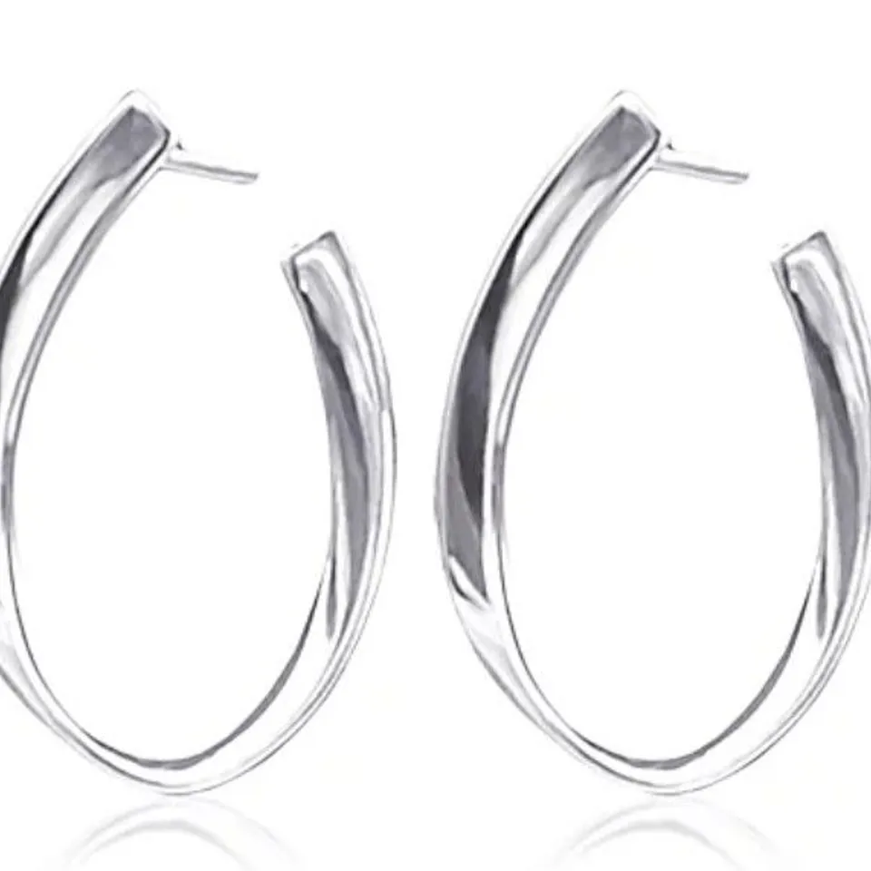 BOXED NINA B STERLING SILVER LOOP EARRINGS