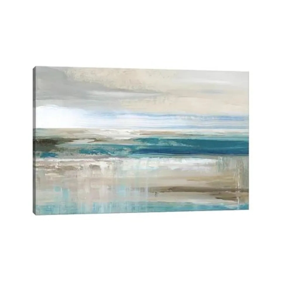 BOXED ABSTRACT SEA PAINTING PRINT ON WRAPPED CANVAS