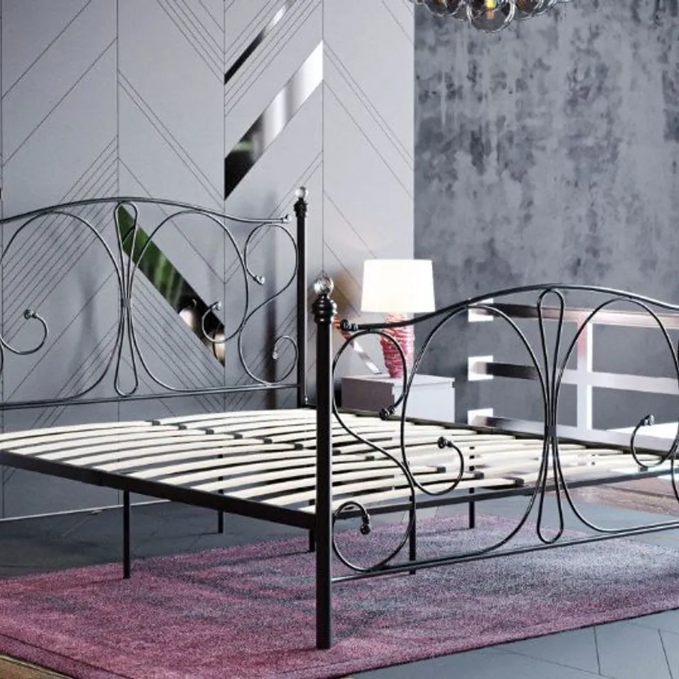 BOXED BLOUNT BED FRAME KINGSIZE - BLACK
