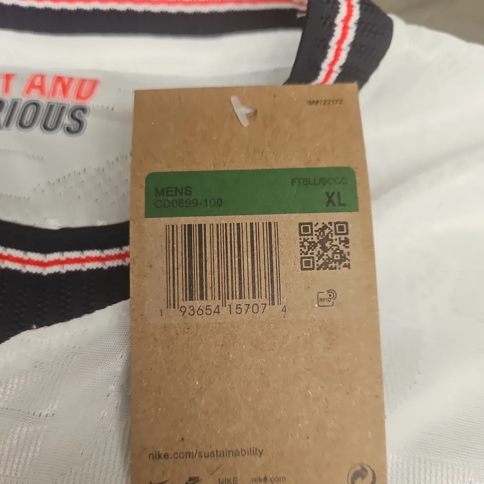 ENGLAND NIKE FOOTBALL SHIRT – WHITE, MEN'S XL