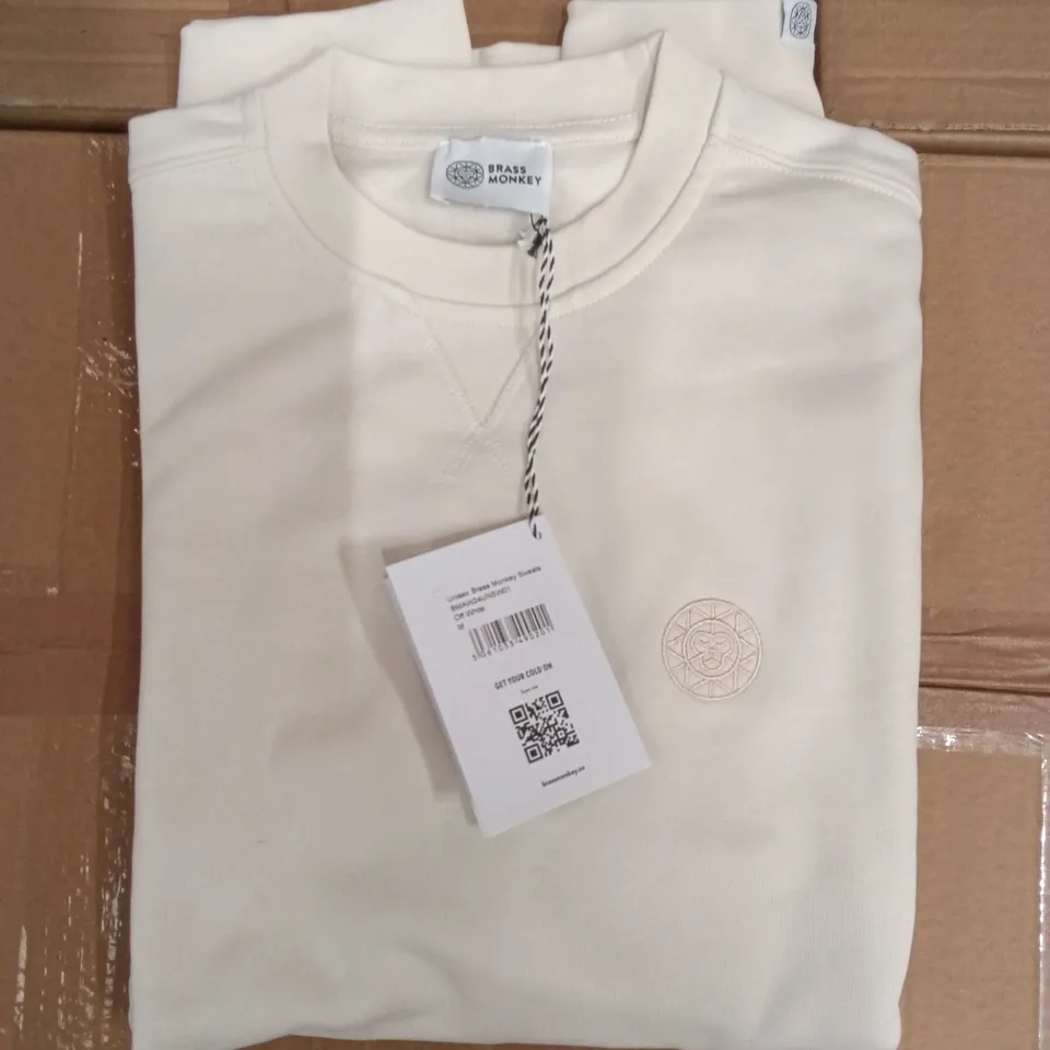 BRAND NEW BRASS MONKEY SWEATS - OFF WHITE SIZE MEDIUM APPROXIMATELY 13