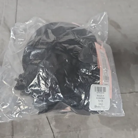 BAGGED BOUX AVENUE MOLLIE 24 PLUNGE BRA IN BLACK SIZE 34D