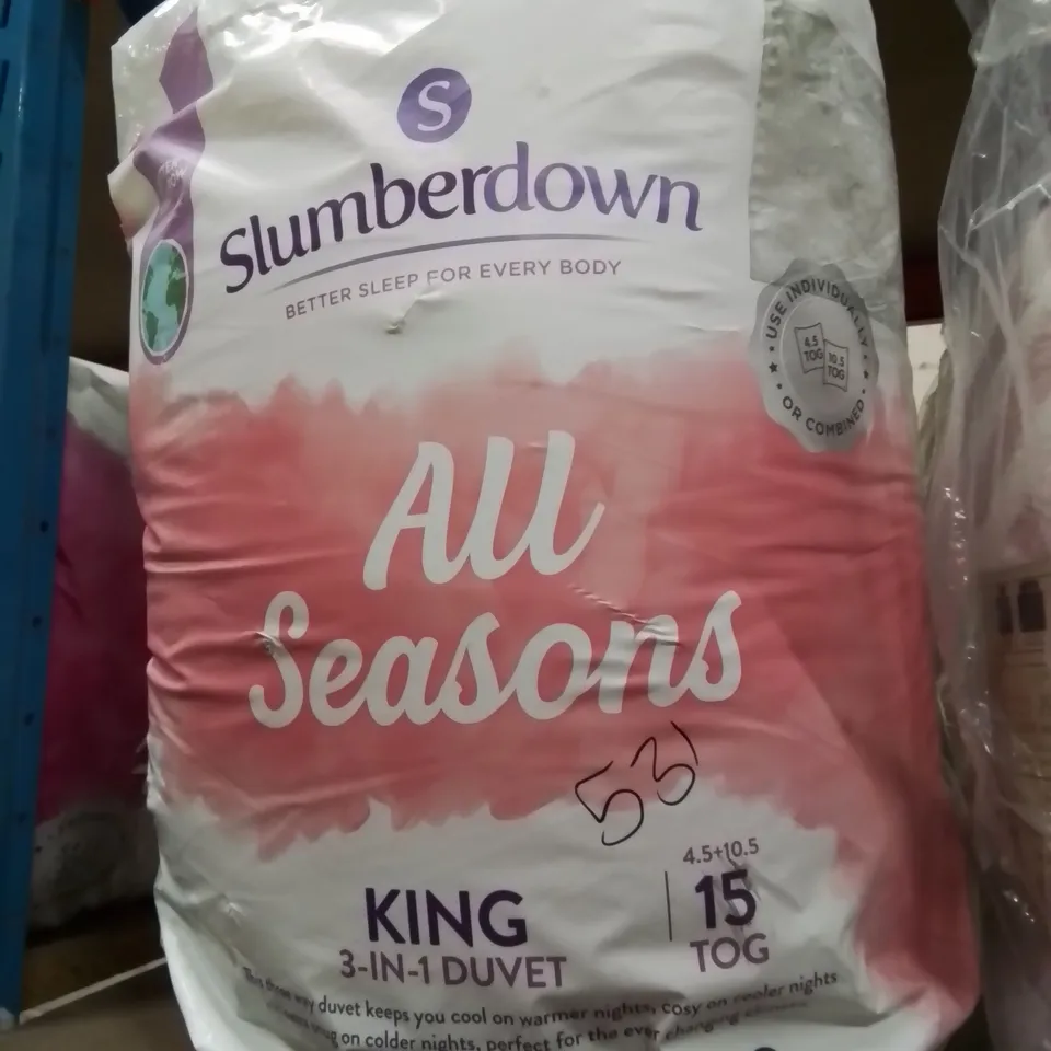 BAGGED SLUMBERDOWN ALL SEASONS 15 TOG KINGSIZE DUVET