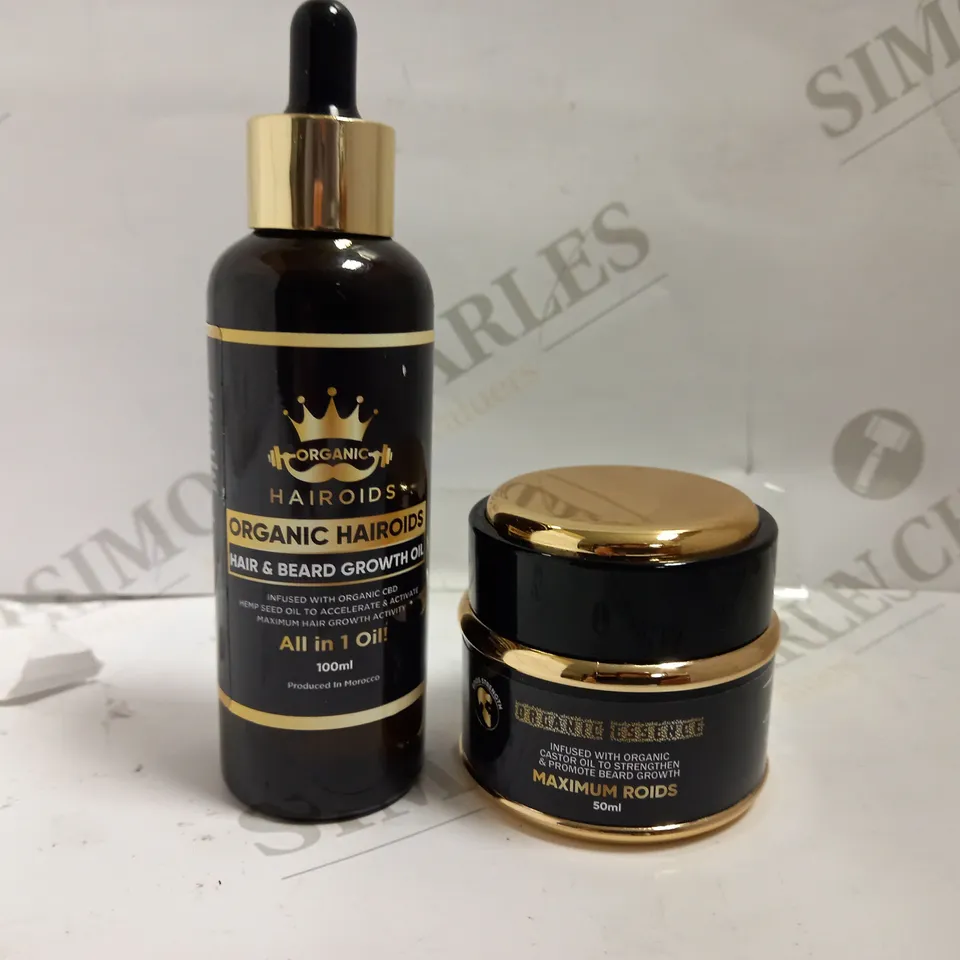 ORGANIC HAIROIDS HAIR AND BEARD GROWTH OIL (100ML) AND BEARD BALM (50ML)