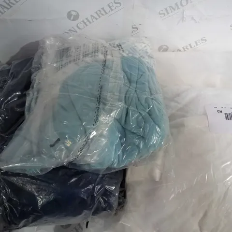 BOX OF ASSORTED ITEMS TO INCLUDE - AQUA PJ SET - NAVY HOODY - COZEE SNUG